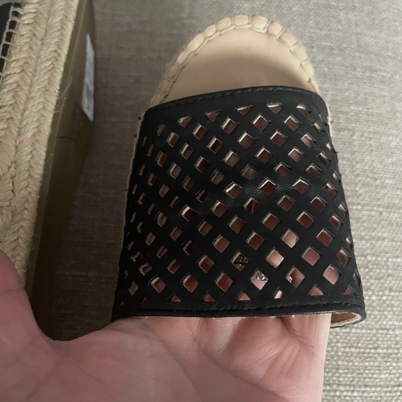 Franco Sarto Leather Woven Espadrille Wedges - Picture 7 of 12